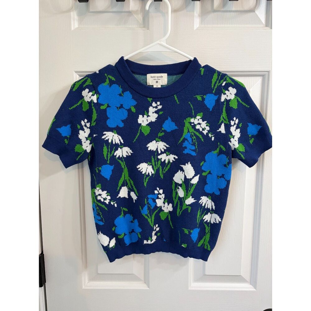 Kate Spade Floral Short Sleeve Grandmacore Cottagecore Sweater x Target Size XS